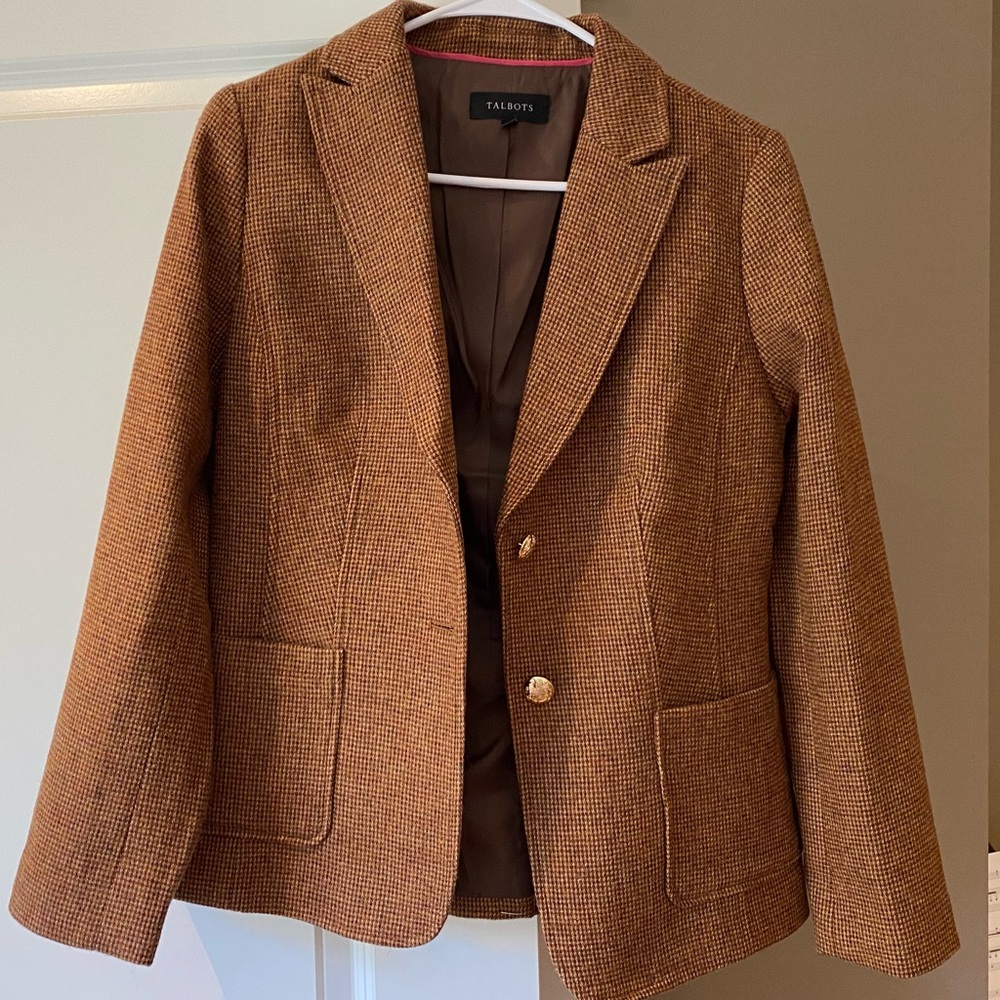 Talbots Wool Blend Brown Blazer, size 6